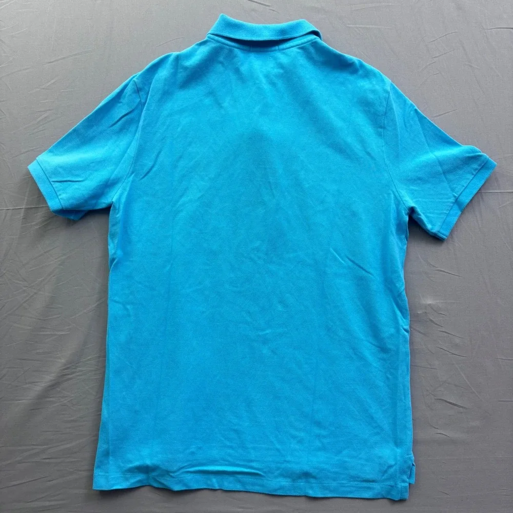 Polo Ralph Lauren Mens Classic Fit Polo Shirt Turquoise Blue Yellow Pony Size M